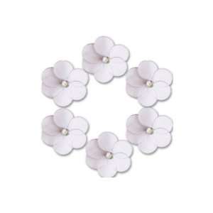  2 mini Katie flower decorations   set of 6 white