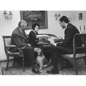  German Chancellor Kurt Georg Kiesinger and Family Playing 