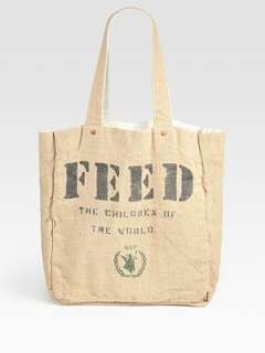 FEED   FEED 1 Reversible Cotton and Burlap Tote Bag    