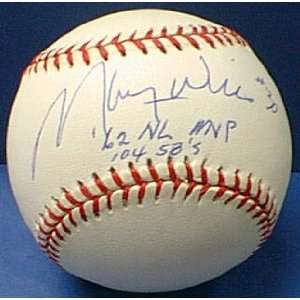 Maury Wills Autographed Baseball