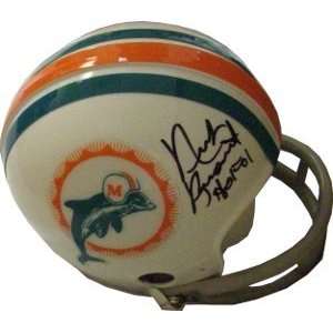 Nick Buoniconti signed Miami Dolphins 2bar TB Mini Helmet HOF01
