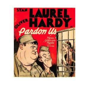 Pardon Us, Oliver Hardy, Stan Laurel on Window Card, 1931 Photographic 