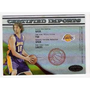 PAU GASOL 2009 10 Panini Certified Imports #11 RED PARALLEL #077 of 