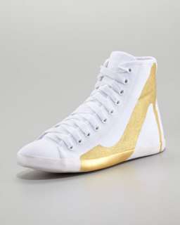 Big City Pump Silhouette Sneaker, Gold