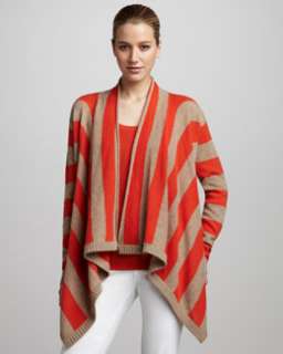 3TXF Magaschoni Cashmere Ribbed Tank & Draped Striped Cashmere 