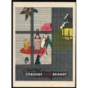  1943 Coronet VSQ Brandy Paul Rand art Christmas Print Ad 