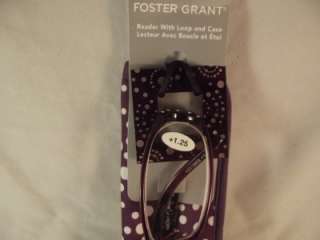   Grant Reader Reading Glasses With Loop and Case Purple & Crystals