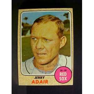  Jerry Adair Boston Red Sox #346 1968 Topps Signed Baseball 