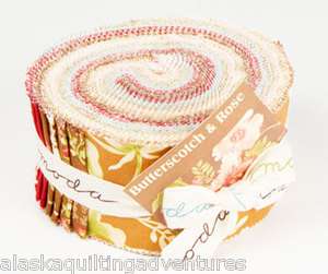   Roll ~ BUTTERSCOTCH & ROSE ~ Fig Tree Quilts 40   2.5 strips  