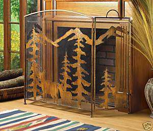 Antique Style Wrought Iron Folding Fireplace Screen  