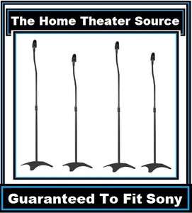   Pair)4 Black Surround Sound Audio Speaker Stand Fit Sony Home Theater