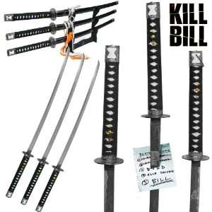  Kill Bill 3 pc Katana Set with Wood Stand Sports 