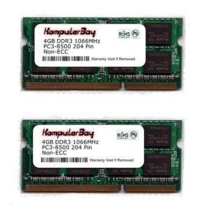   2X 4GB 1066Mhz PC3 8500 RAM DDR3 LAPTOP MEMORY FOR G62 105SA  