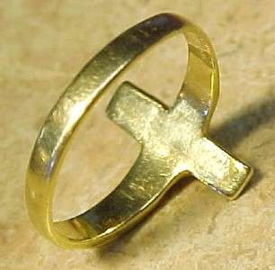 CRUCIFIX / CROSS Design 14K Solid Yellow Gold Womens Ring ~ In very 