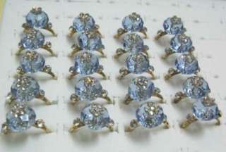 wholesale 20pcs mixed lot crystal ring adjustablle  