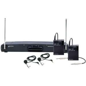  Two channel Professional Vhf Wireless Lavalier Mic System 