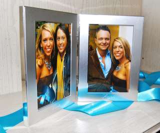   METAL FOLDING PHOTO PICTURE FRAME WOMEN MEN GIFT ENGRAVED  