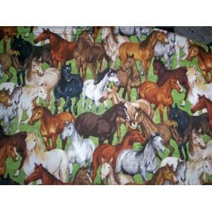 Window Curtain Valance made from HORSES Fabric
