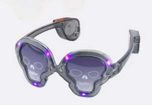 SKULL Shaped Light Up Glasses Halloween Costume Accessory Purple Dept 