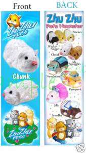 BOOKMARK Zhu Zhu zuzu zoo zoo Pets Hamsters CHUNK  