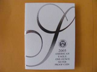 2005 W American Eagle Silver Proof Bullion One Ounce Coin w/Box & COA 