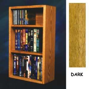  Solid Oak CD DVD/VHS Combo Wall Floor or Shelf Mount 