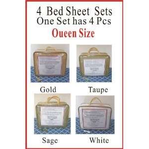   Count 100% Egyptain Cotton Like Set of 4 Bed Sheet Sets Queen Size