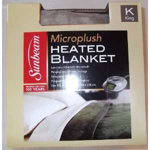   Microplush Heated Electric Blanket   Beige King