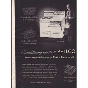 Philco Automatic Electric Range 1952 Original Vintage Home Kitchen 
