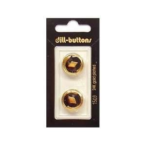   Dill Buttons 18mm Shank Enamel Navy/Gold 2 pc (6 Pack)
