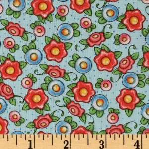   Flower Blue Fabric By The Yard mary_engelbreit Arts, Crafts & Sewing