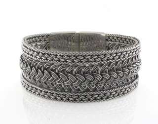   Wave Braid Wristband Bali 925 Sterling Silver Bracelet Handmade  