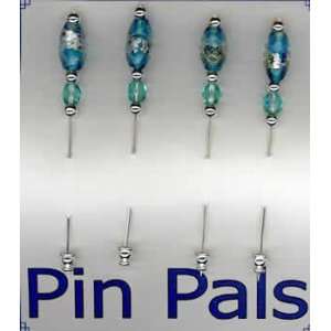   Pals   Aqua (pkg/4) beaded counting & marking pins