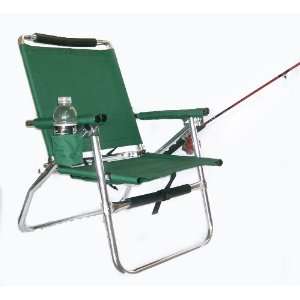   Aluminum Camping Chair with Fishing Rod Holder and Cup Holder Sports