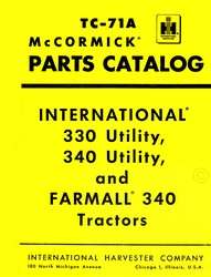 International 330 340 Utility Parts Catalog Manual IH  
