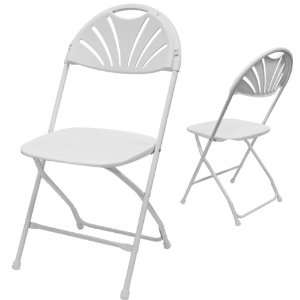  Phoenixx Fan Back Folding Chair Color White (6pcs Set 