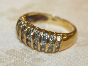 18K YELLOW GOLD & .75 Carat 80 Pt. Diamond Ring SZ 5.5  