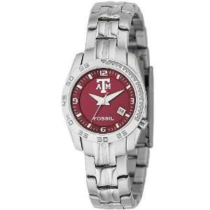 com Fossil Texas A&M Aggies Ladies Stainless Steel Analog Sport Watch 