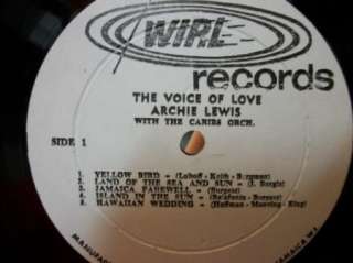 VOCAL LP Jamaicas ARCHIE LEWIS The Voice of Love WIRL Records  