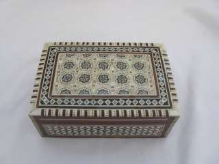 Egyptian Mother of Pearl Inlaid Jewelry Box 6.25X4  