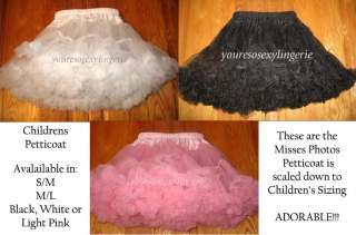 CHILDRENS PETTICOAT Fluffy Tulle Layered crinoline KIDS  