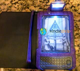 NEW Purple  Kindle Keyboard 3 G WiFi Light Case Lighted Cover 3G 