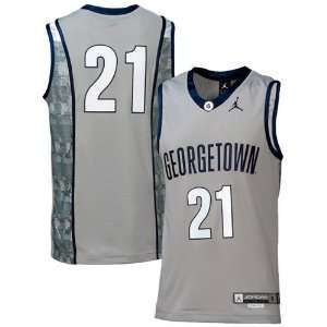  Nike Georgetown Hoyas #21 Gray Replica Basketball Jersey 