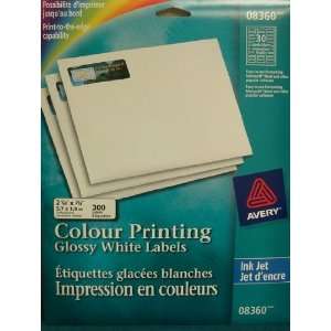  08360 AVERY Glossy White Colour InkJet Printing Labels 