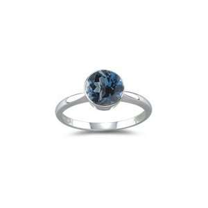   52 Cts London Blue Topaz Solitaire Ring in 14K White Gold 9.0 Jewelry
