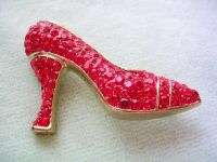 Red Hi Heel Ladies Shoe Art Deco Brooch Pin Jewelry New  