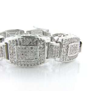 Iced Out Hip Hop White Gold Plated 20mm 9 Lab Diamond Micro Pave 