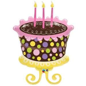  Polka Dot Birthday Cake Pink Candles 38 Balloon Mylar 