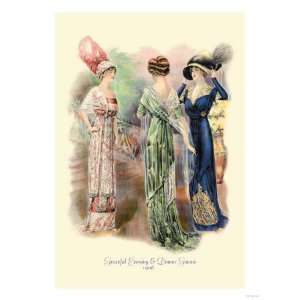  Graceful Evening and Dinner Gowns Giclee Poster Print 