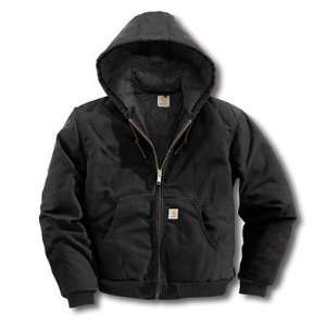 Carhartt X Large Regular Black Quilted Flannel Lined 12 Ounce Cotton 